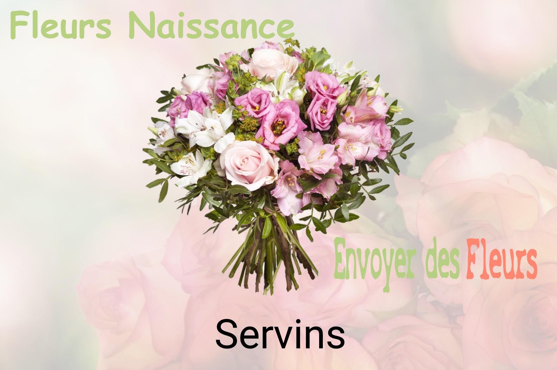 Bouquet de fleurs de naissance livré à Servins