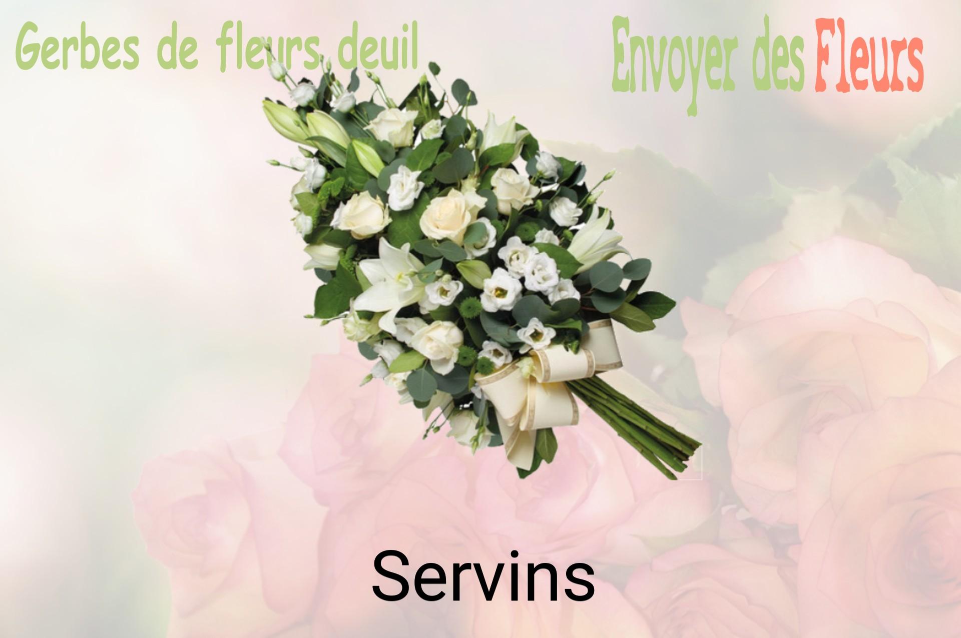 Gerbe de fleurs de deuil livrée à Servins